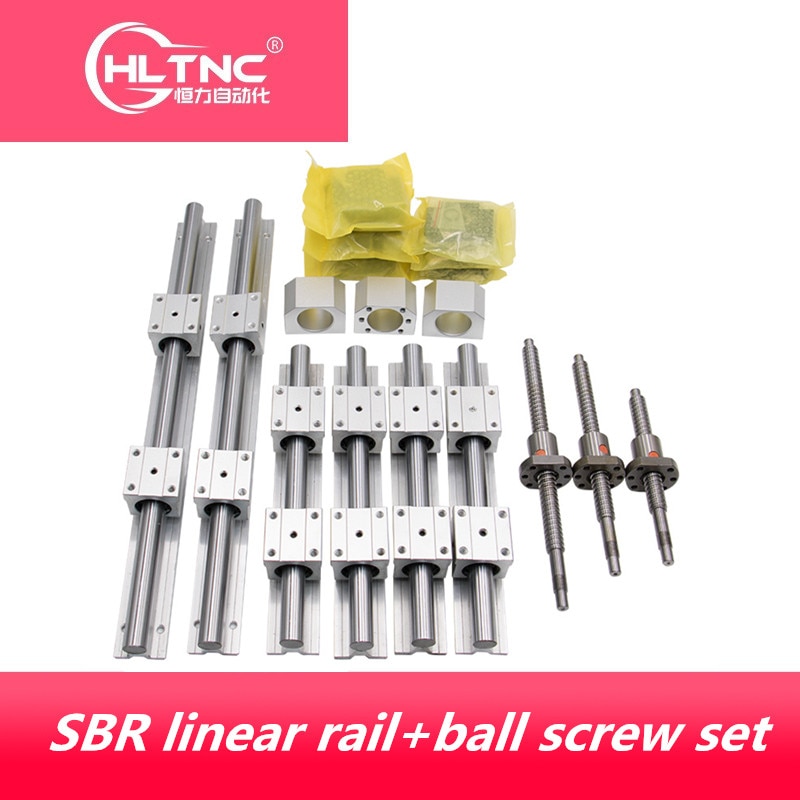 3  SBR16 linear guideway Rail +3 ball screws RM1605+3..